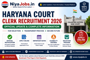 Punjab Haryana High Court Clerk Recruitment 2026 Banner | Haryana District Court Clerk Vacancy 2026